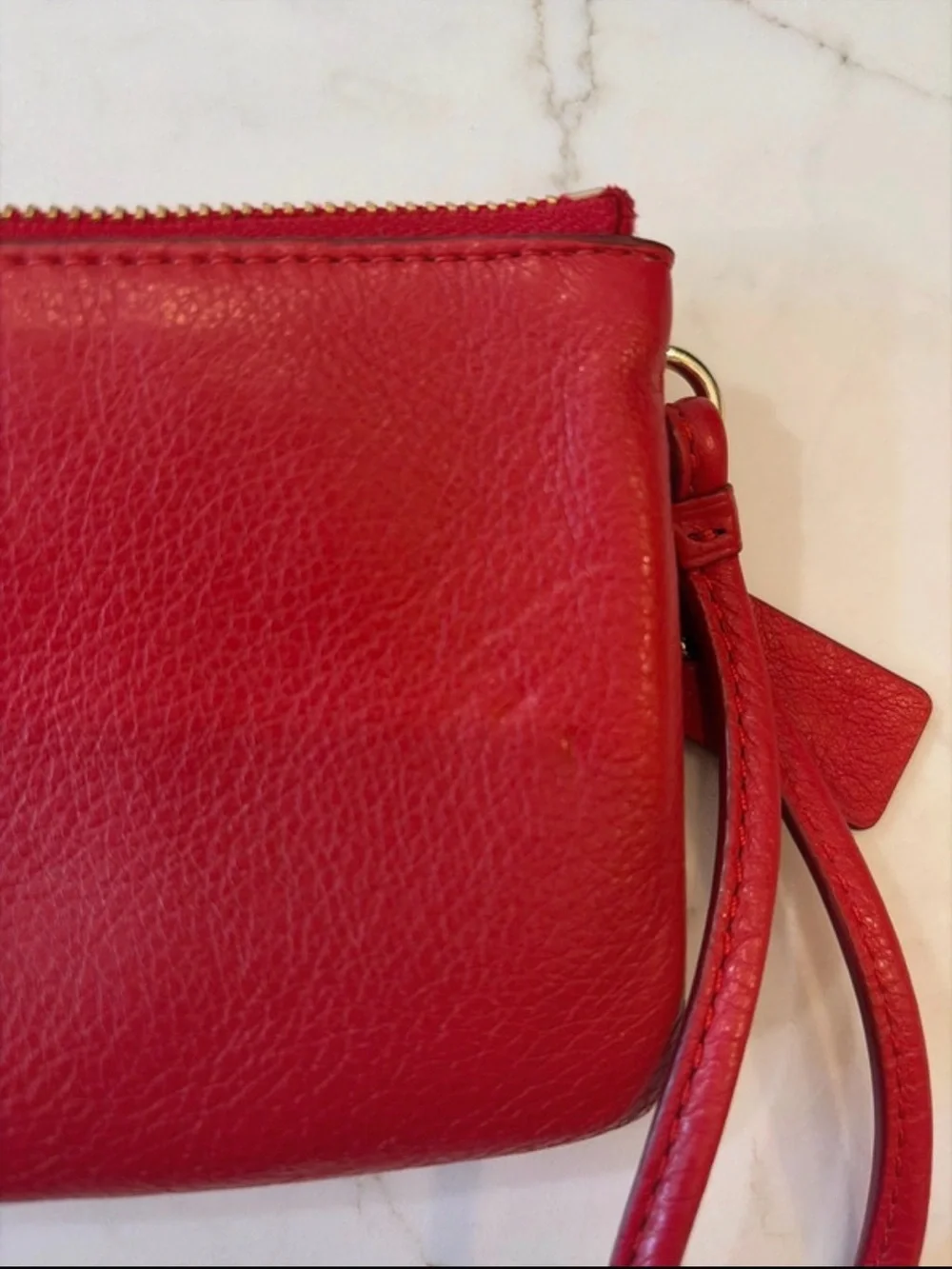 Coach Red Leather Wristlet Clutch
